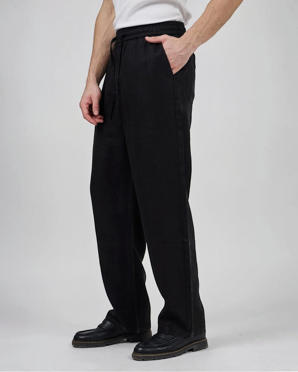 Pantalon homme en lin à taille élastique avec cordon de serrage - Pantalon - Top Monday