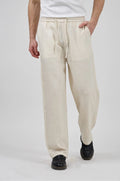 Pantalon homme en lin à taille élastique avec cordon de serrage