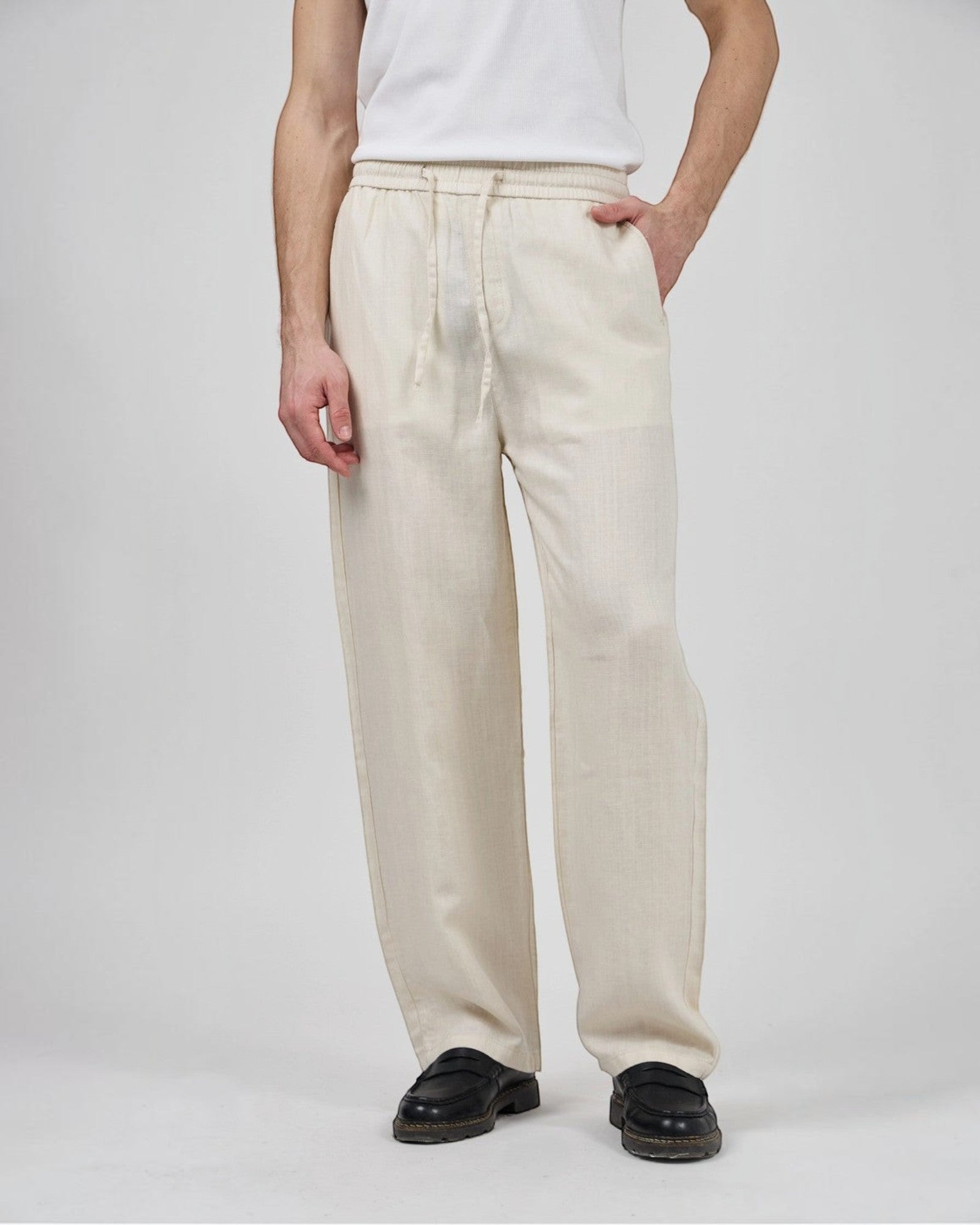 Pantalon homme en lin à taille élastique avec cordon de serrage - Pantalon - Top Monday