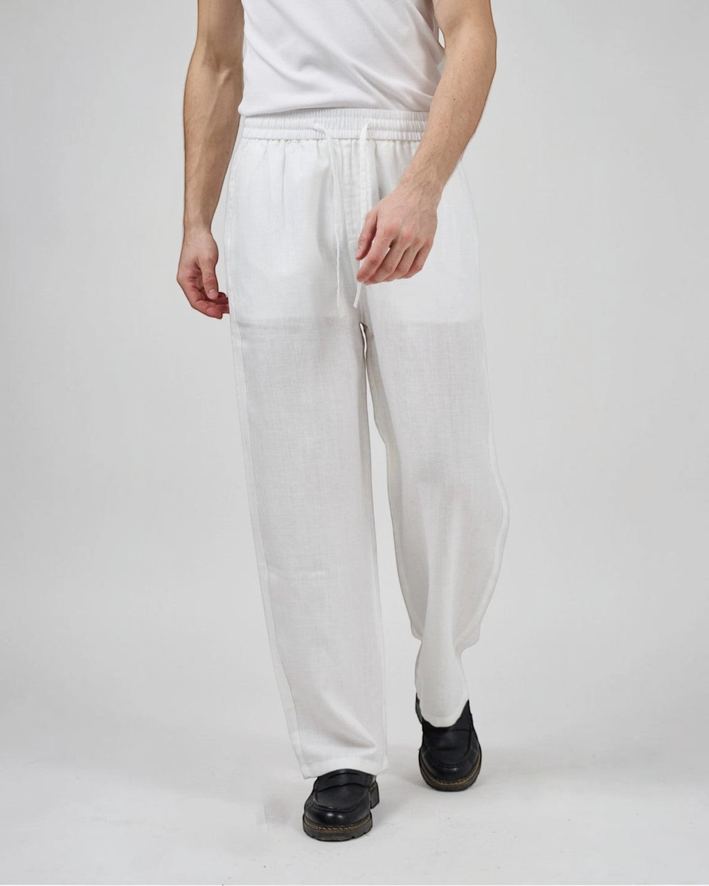 Pantalon homme en lin à taille élastique avec cordon de serrage - Pantalon - Top Monday