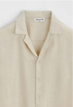 Ensemble chemise short décontracté beige marron Frilivin