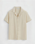 Ensemble chemise short décontracté beige marron Frilivin - Pantalon - Frilivin