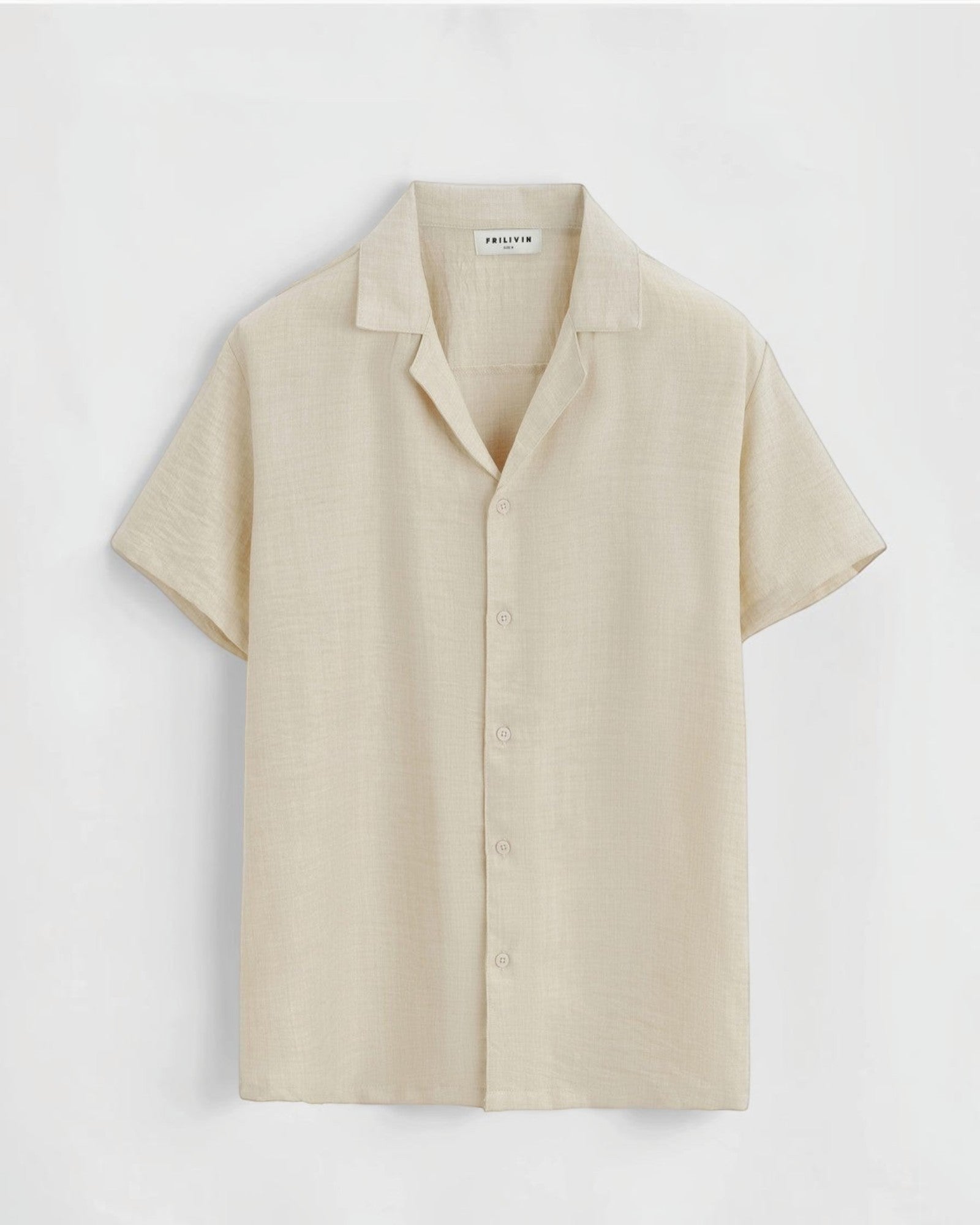 Ensemble chemise short décontracté beige marron Frilivin