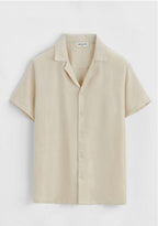 Ensemble chemise short décontracté beige marron Frilivin