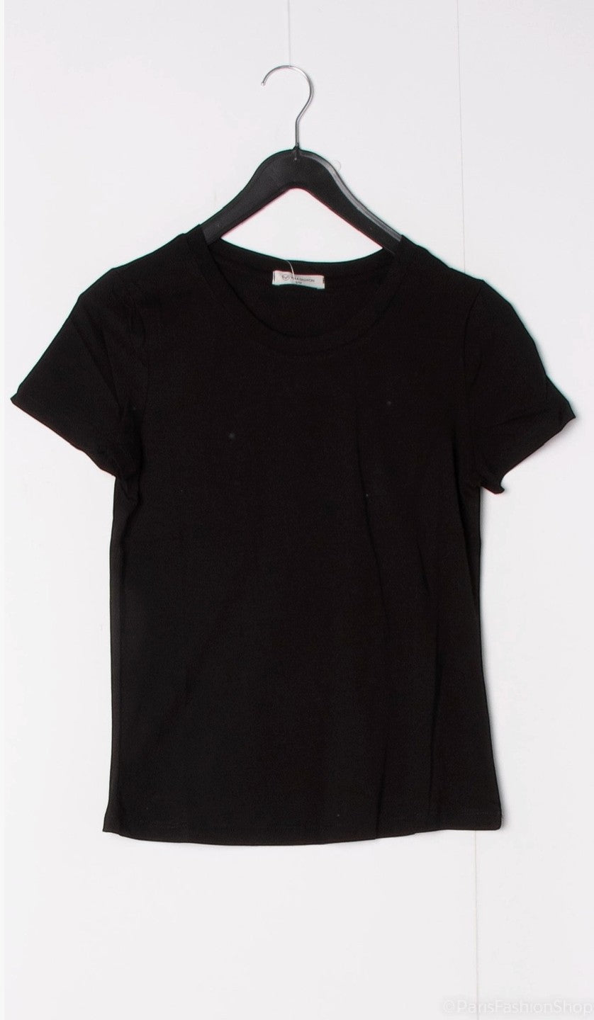T-shirt manche courte simple coton col rond