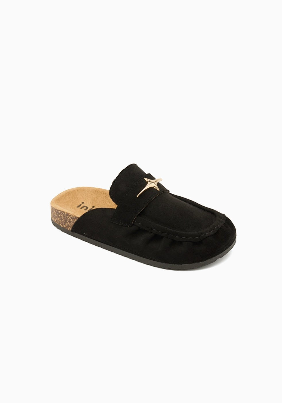 Mules en daim bijoux étoile semelle liège INIA