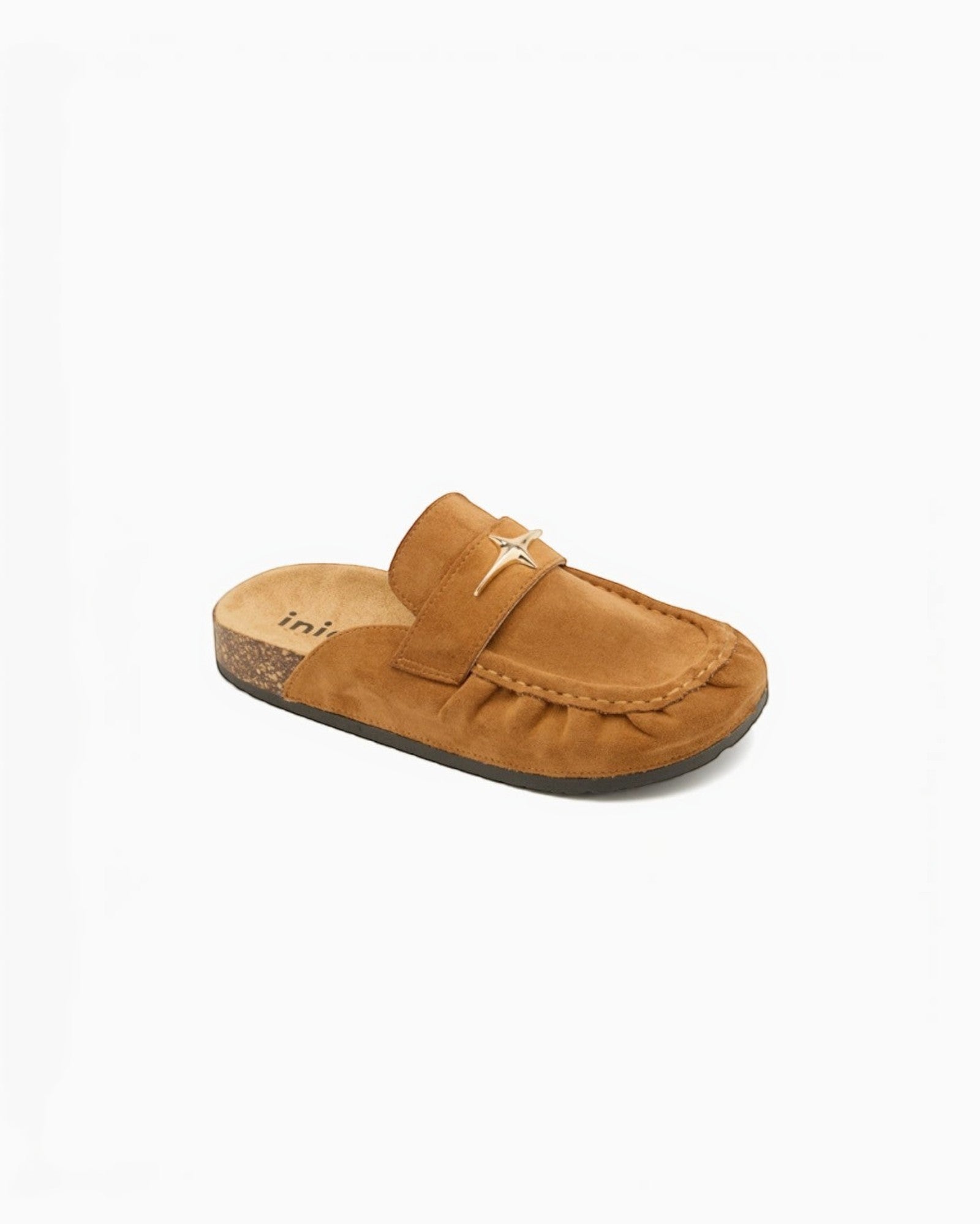 Mules en daim bijoux étoile semelle liège INIA - Chaussures - INIA