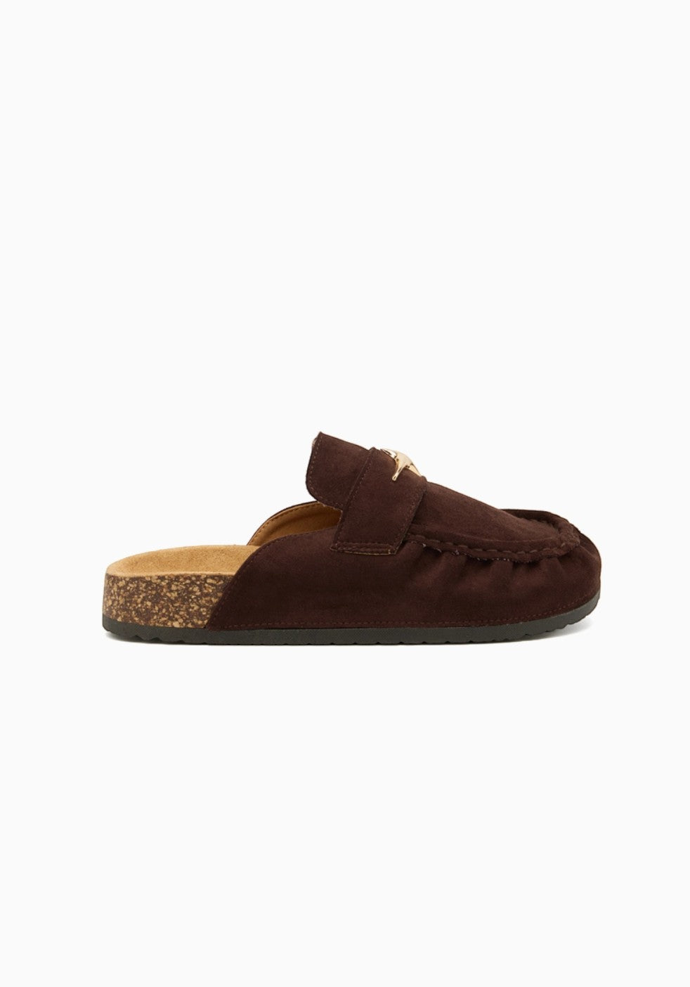 Mules en daim bijoux étoile semelle liège INIA