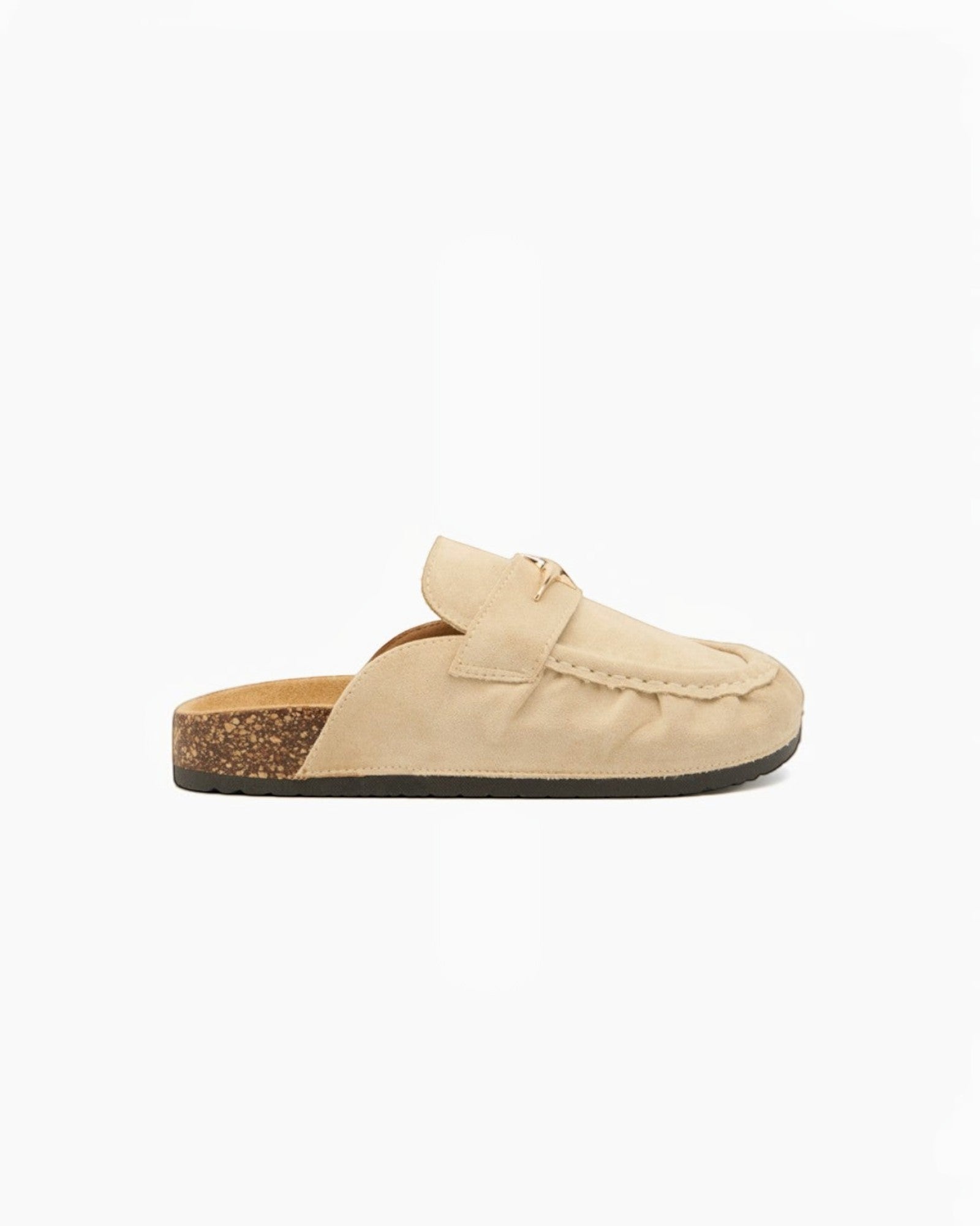 Mules en daim bijoux étoile semelle liège INIA