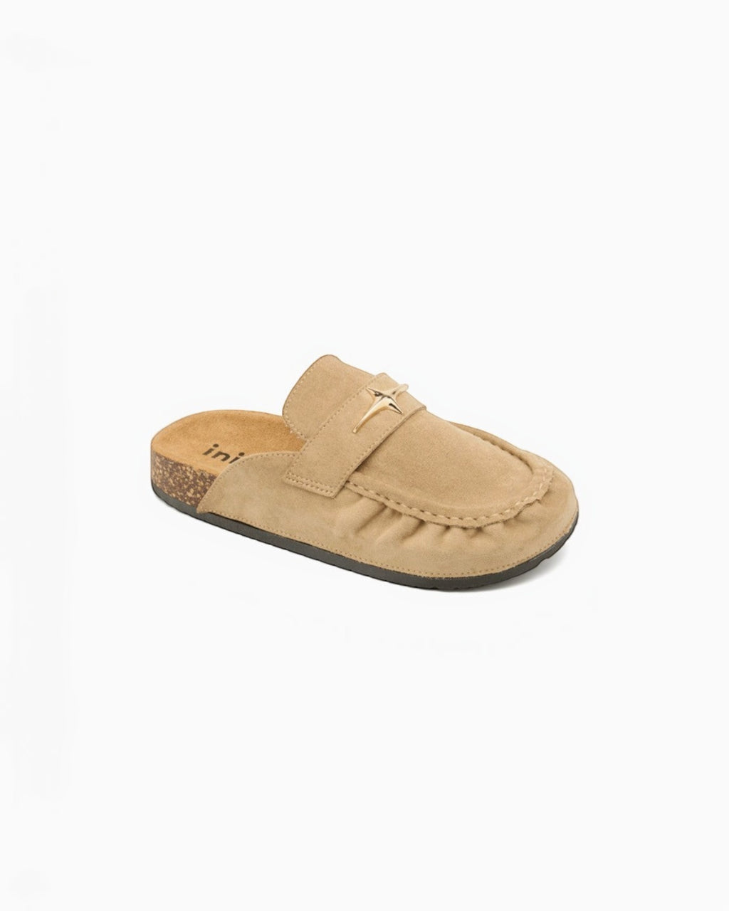 Mules en daim bijoux étoile semelle liège INIA - Chaussures - INIA