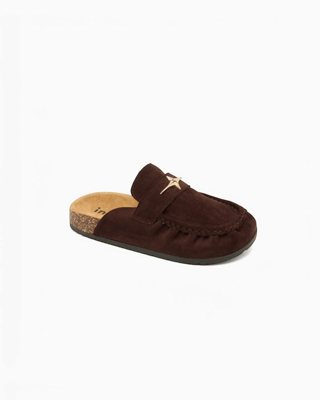 Mules en daim bijoux étoile semelle liège INIA - Chaussures - INIA