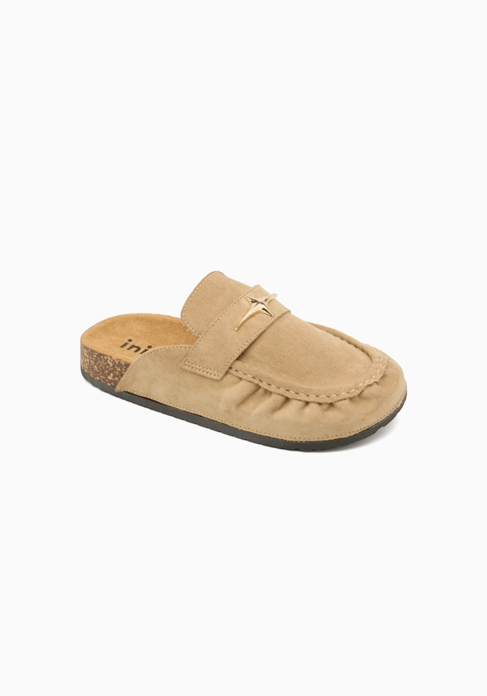 Mules en daim bijoux étoile semelle liège INIA