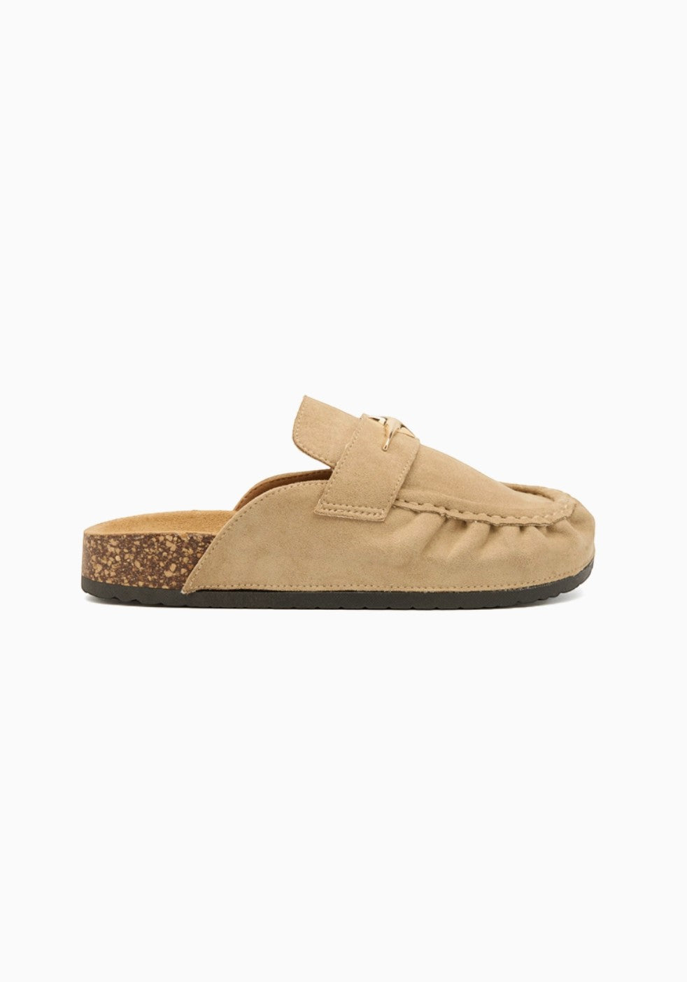 Mules en daim bijoux étoile semelle liège INIA