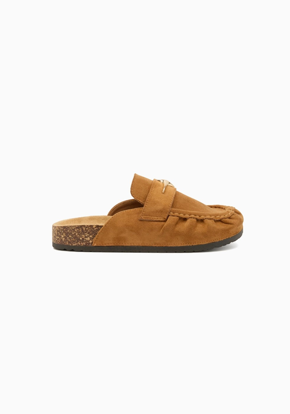 Mules en daim bijoux étoile semelle liège INIA