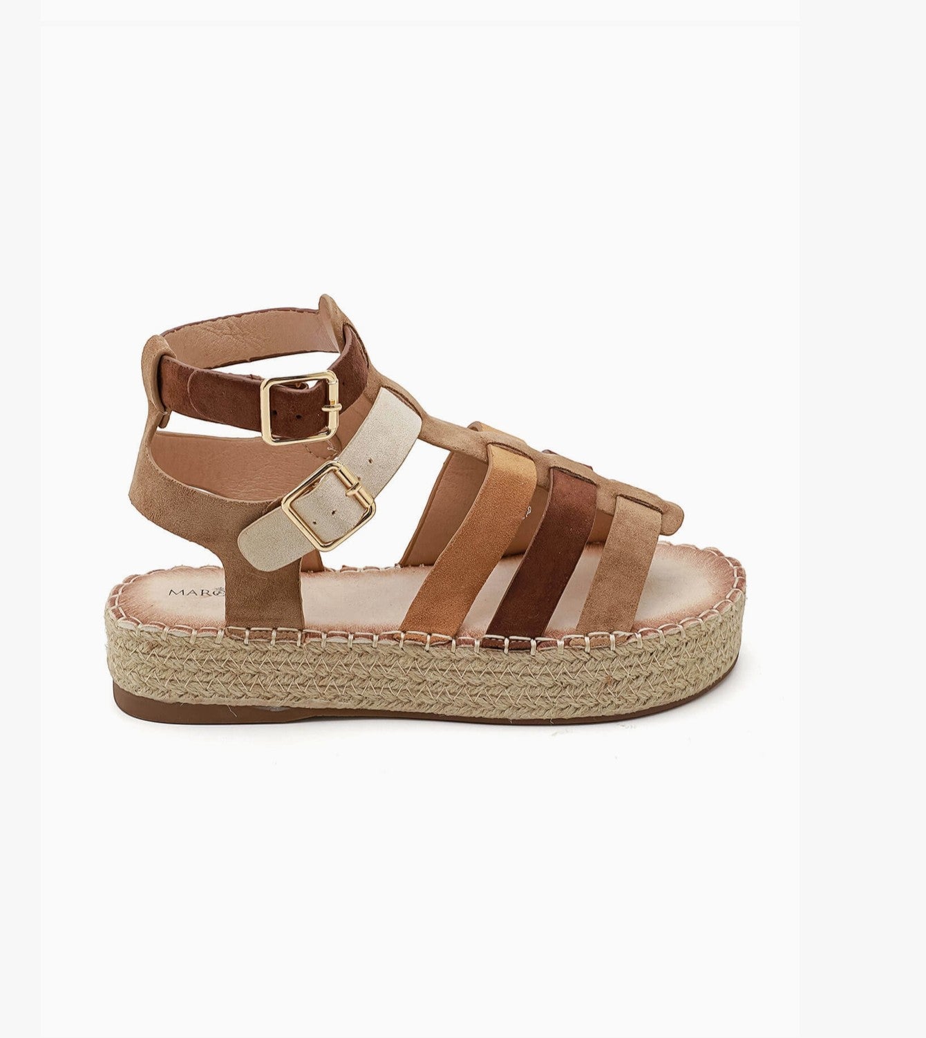Sandales gladiator brides multicolores semelle corde IDEALSHOES