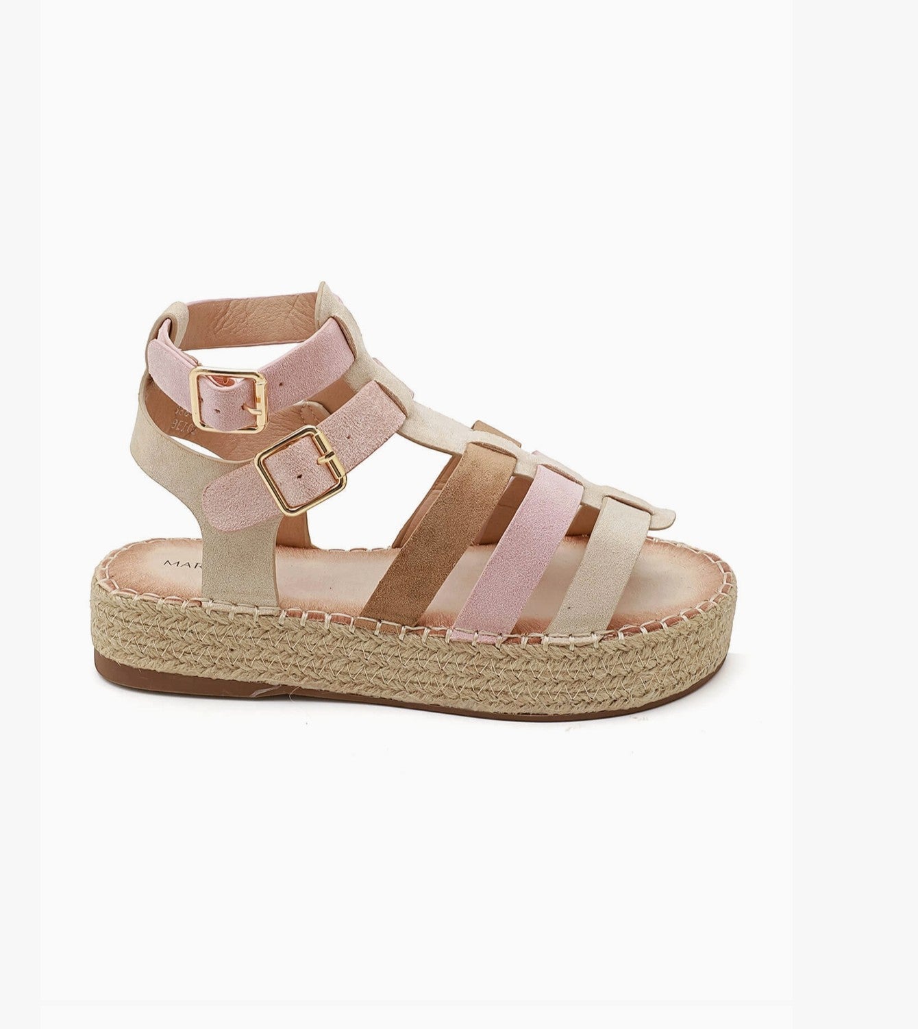 Sandales gladiator brides multicolores semelle corde IDEALSHOES