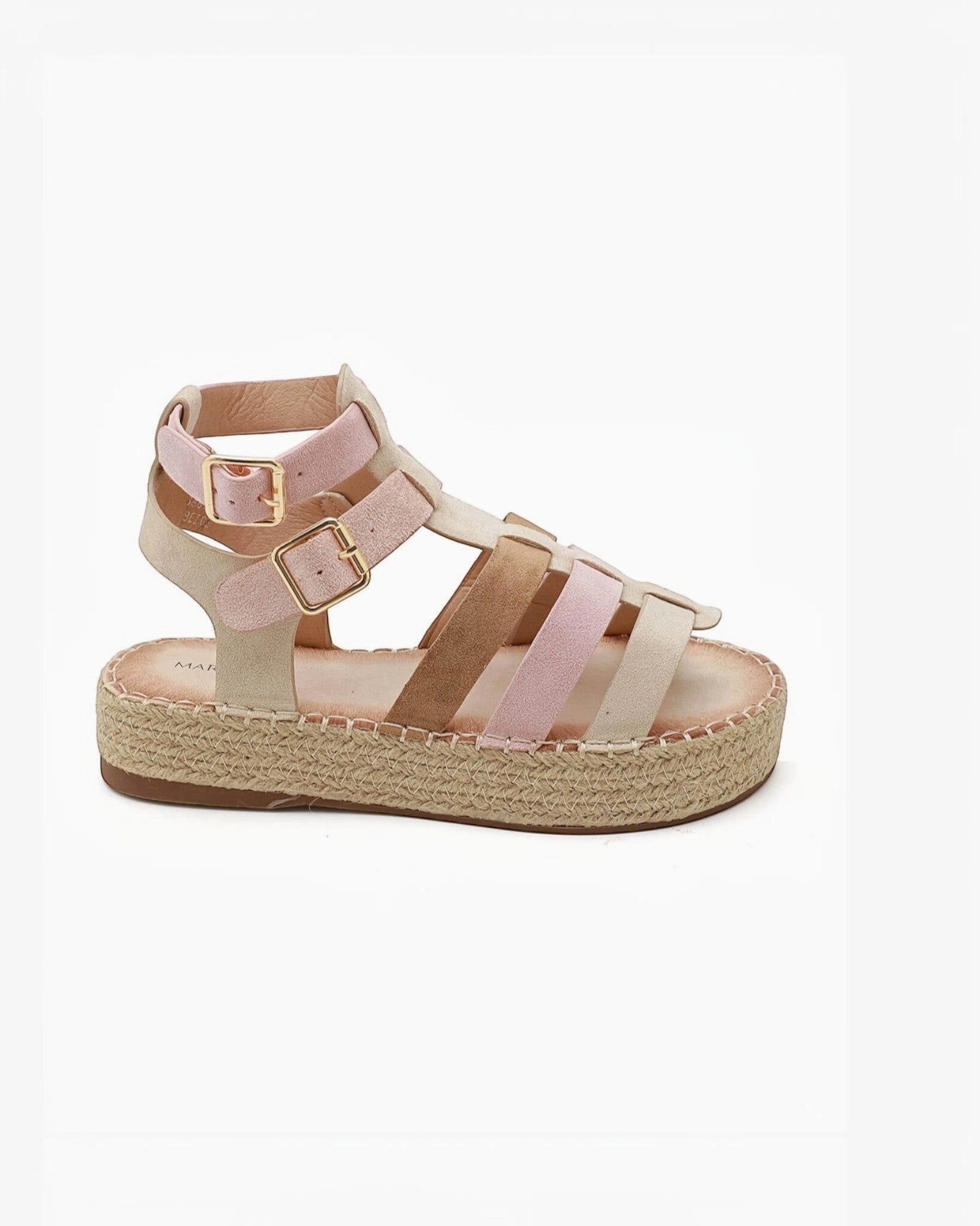 Sandales gladiator brides multicolores semelle corde IDEALSHOES