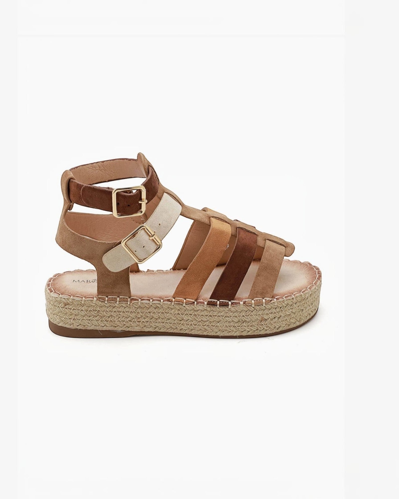 Sandales gladiator brides multicolores semelle corde IDEALSHOES