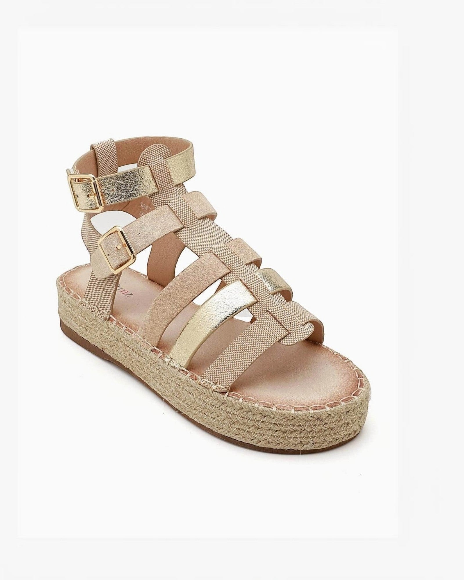 Sandales gladiator brides multicolores semelle corde IDEALSHOES