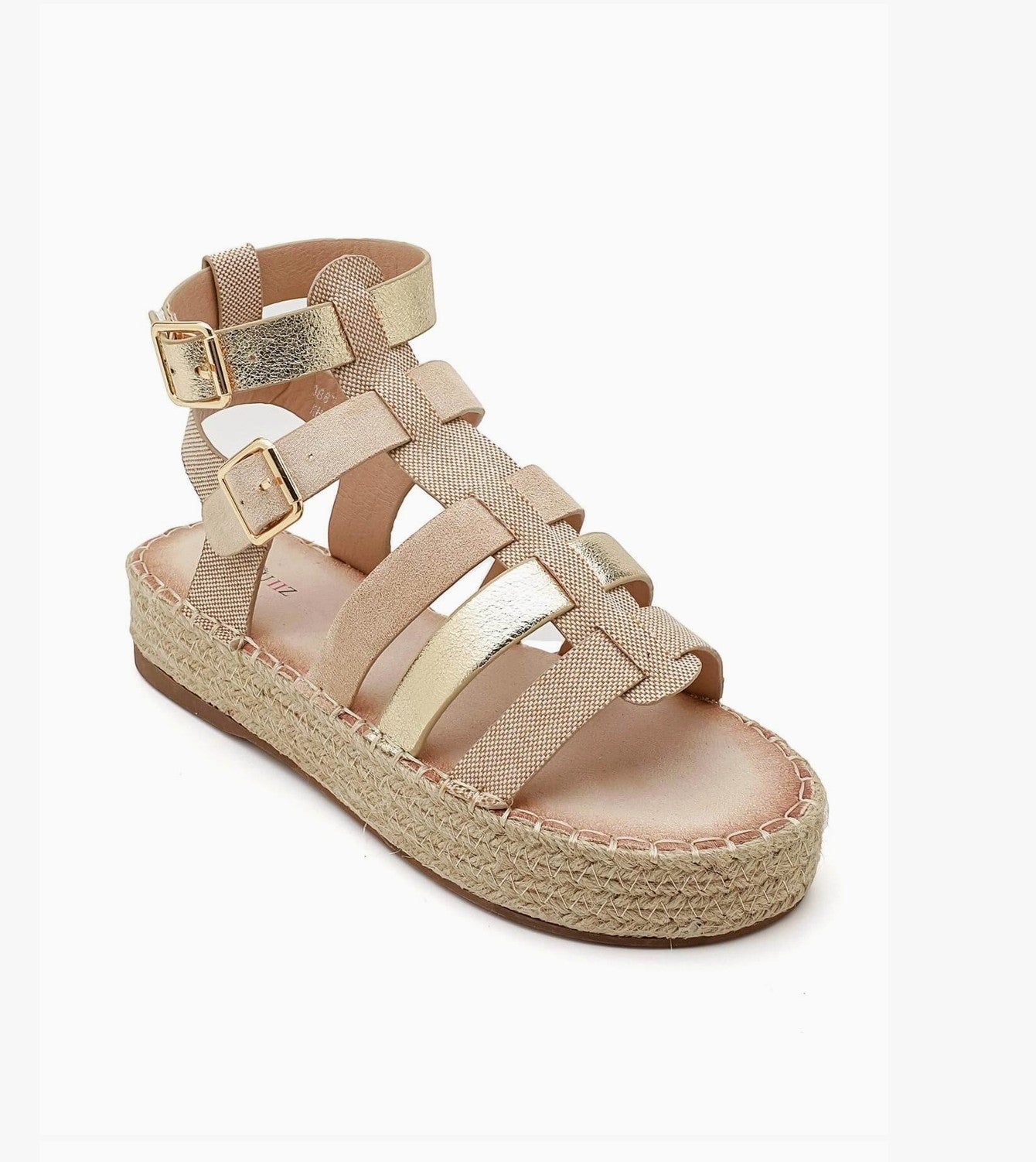 Sandales gladiator brides multicolores semelle corde IDEALSHOES