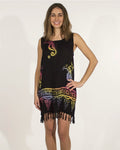 Robe de plage à franges imprimé ethnique délavé COLINE - Vêtements - COLINE