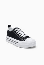 Baskets en Toile à Plateforme Rayée Graphique