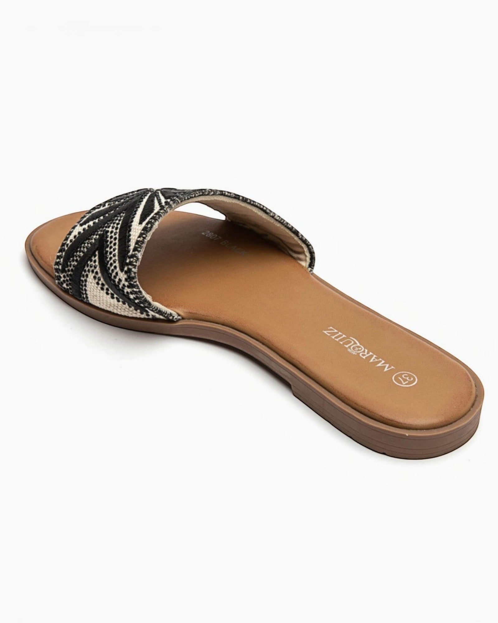 Sandales Plates à Bride Brillante IDEALSHOES - Chaussures - IDEALSHOES