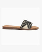 Sandales Plates à Bride Brillante IDEALSHOES - Chaussures - IDEALSHOES