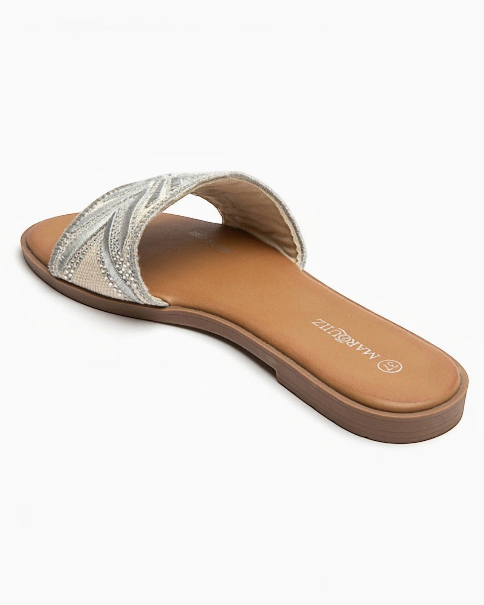 Sandales Plates à Bride Brillante IDEALSHOES - Chaussures - IDEALSHOES