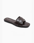Sandales plates en cuir tressé pour femme - Chaussures - JOIA
