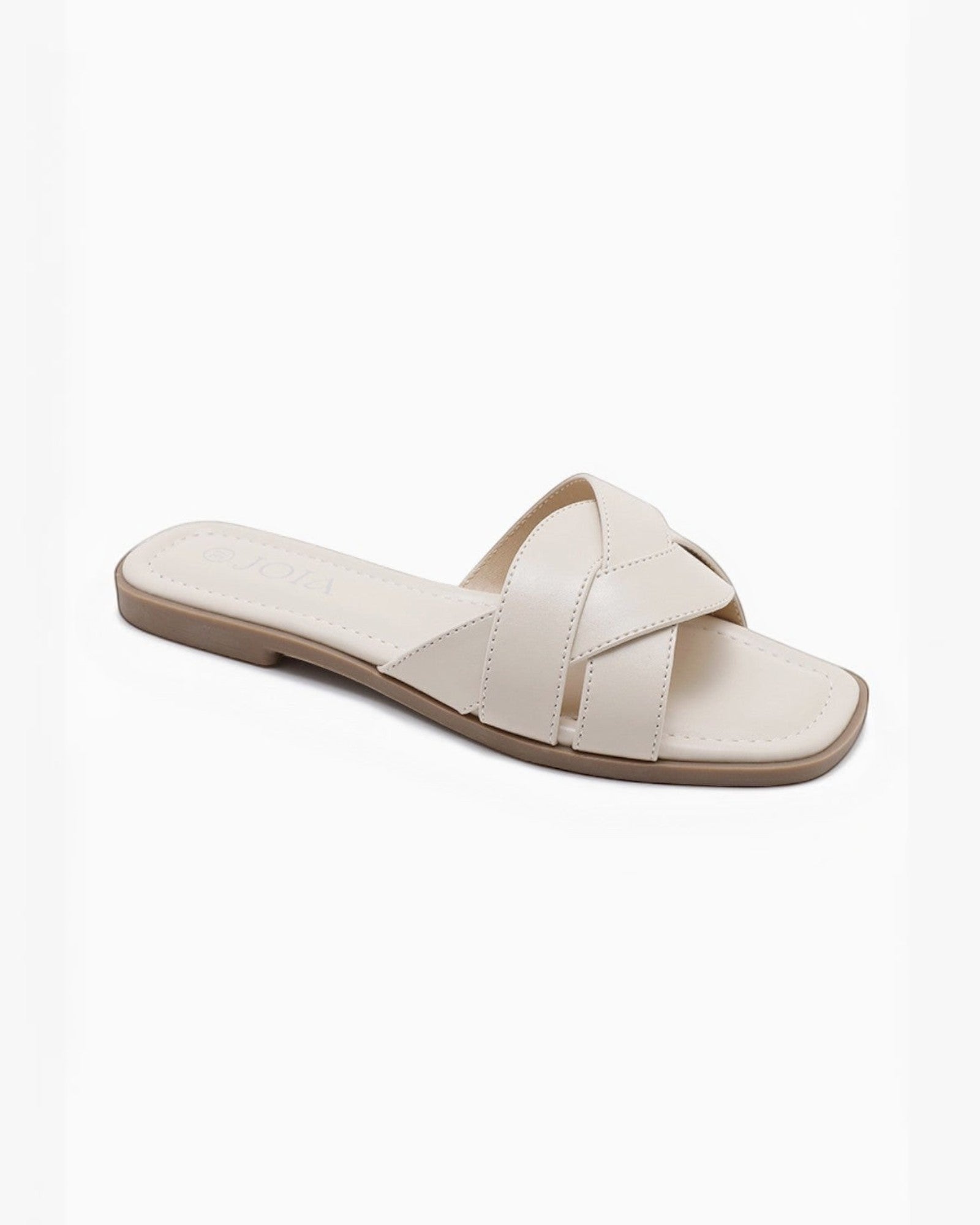 Sandales plates en cuir tressé pour femme