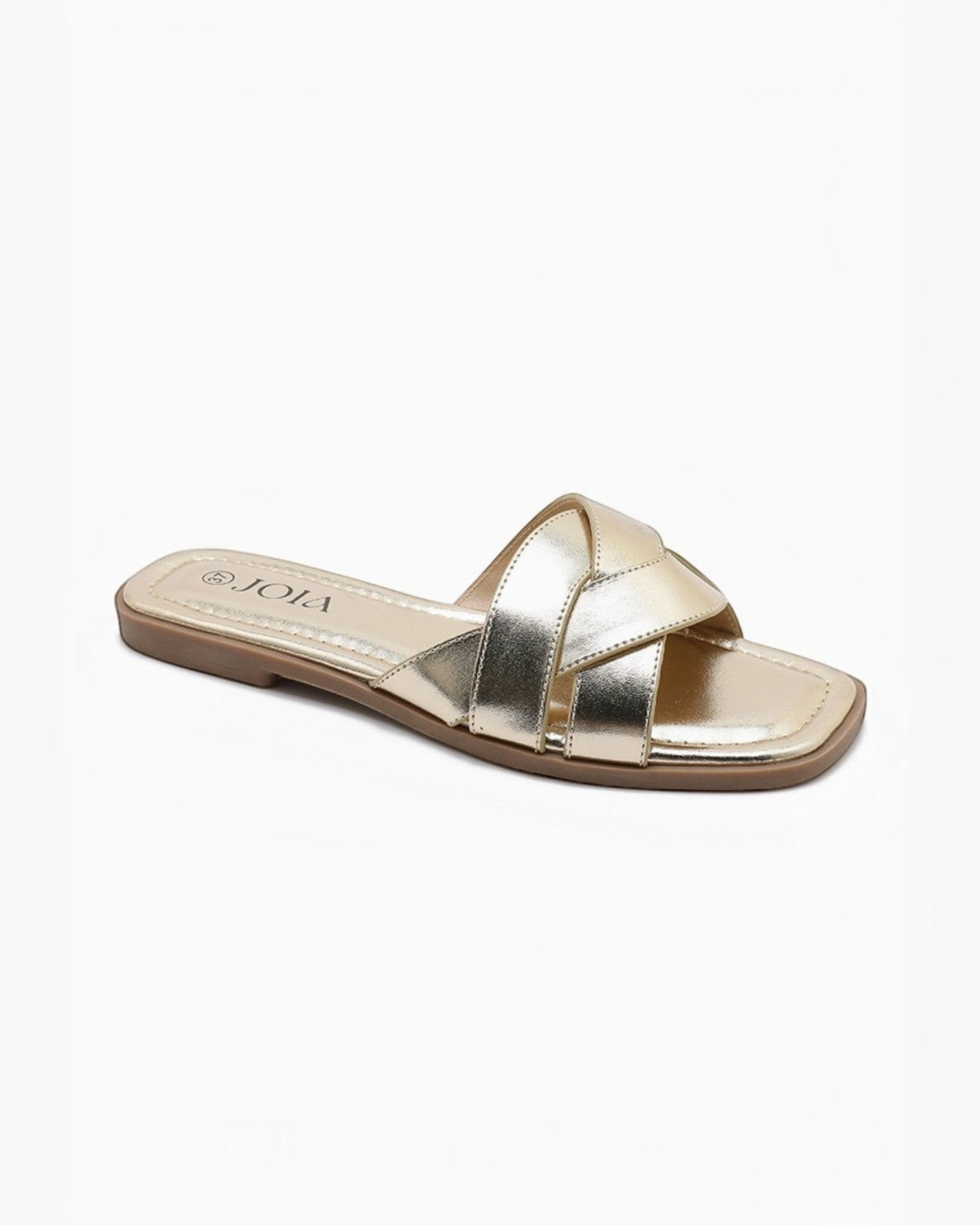 Sandales plates en cuir tressé pour femme