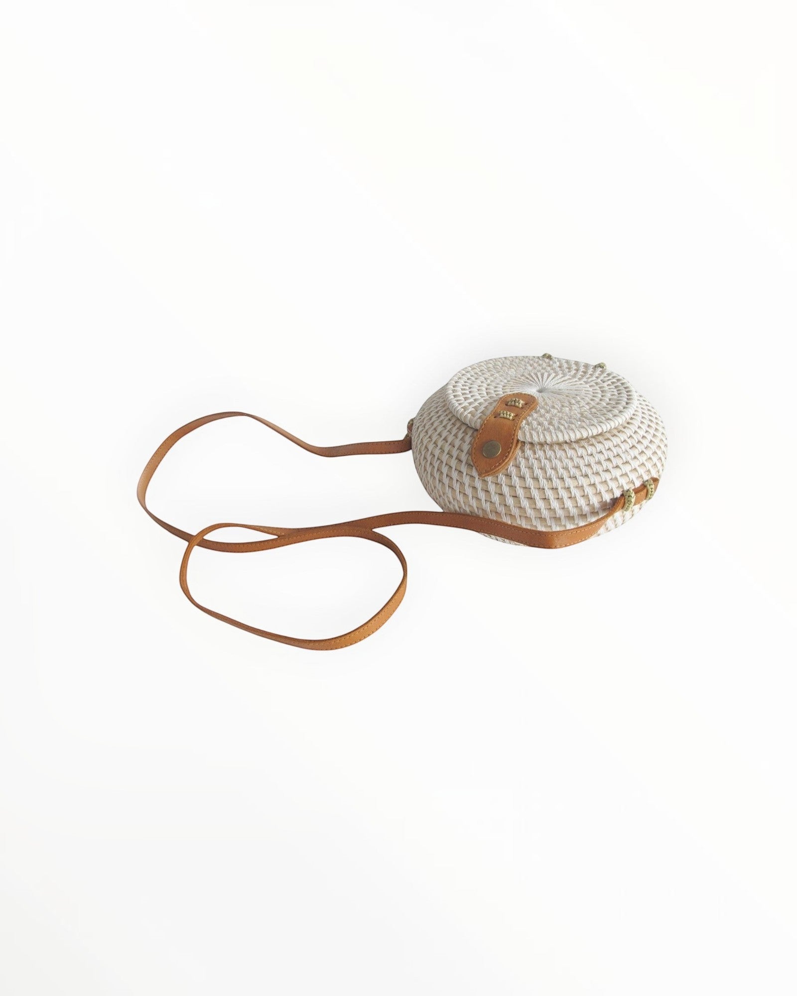 Sac Bali Rond Plat en Rotin Naturel Schu'zz