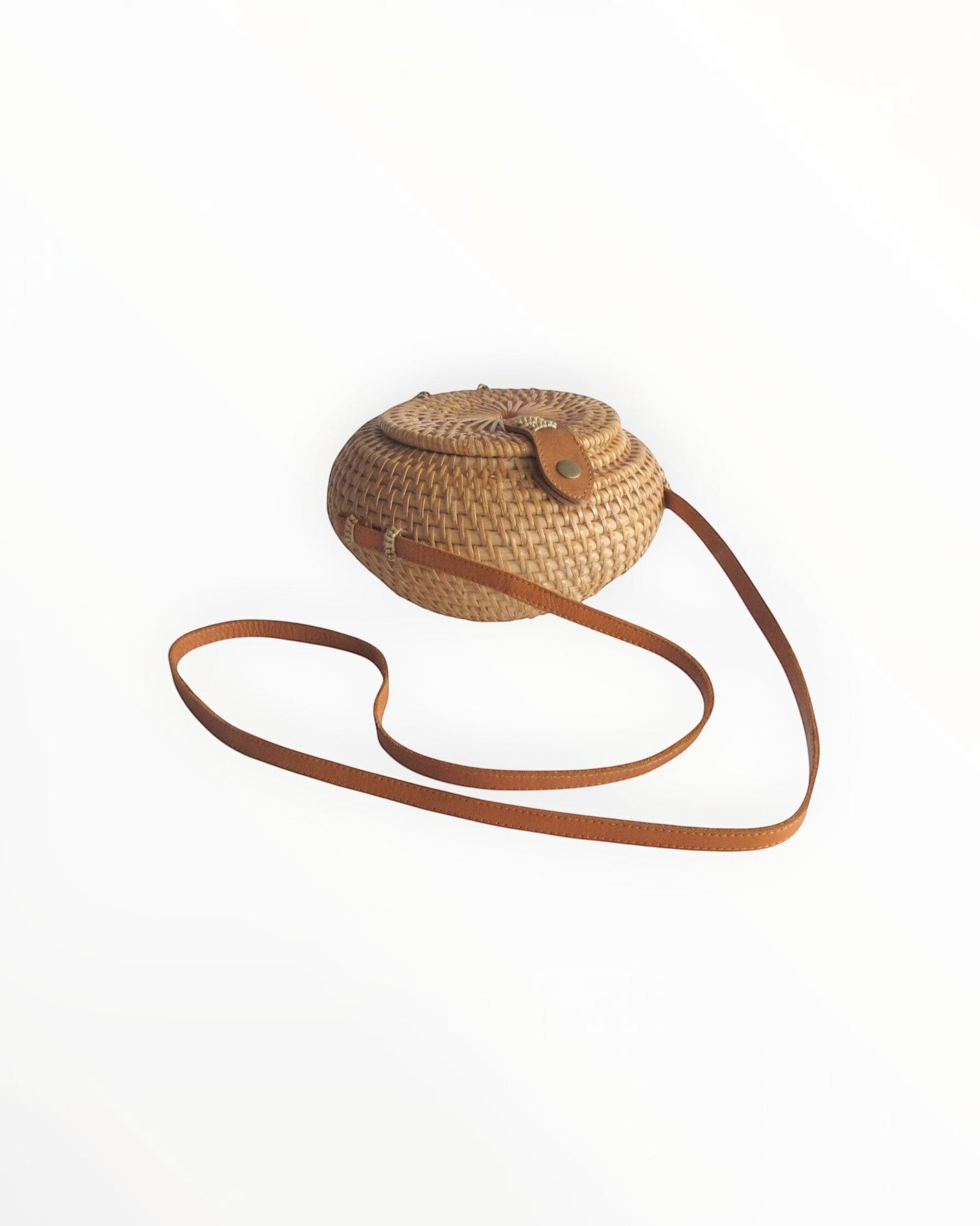 Sac Bali Rond Plat en Rotin Naturel Schu'zz