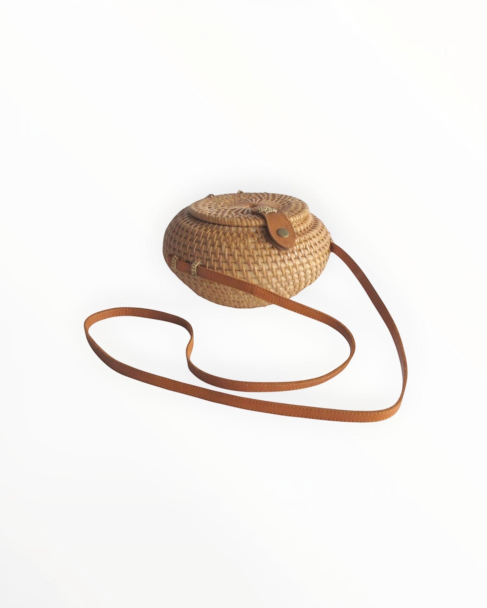 Sac Bali Rond Plat en Rotin Naturel Schu'zz