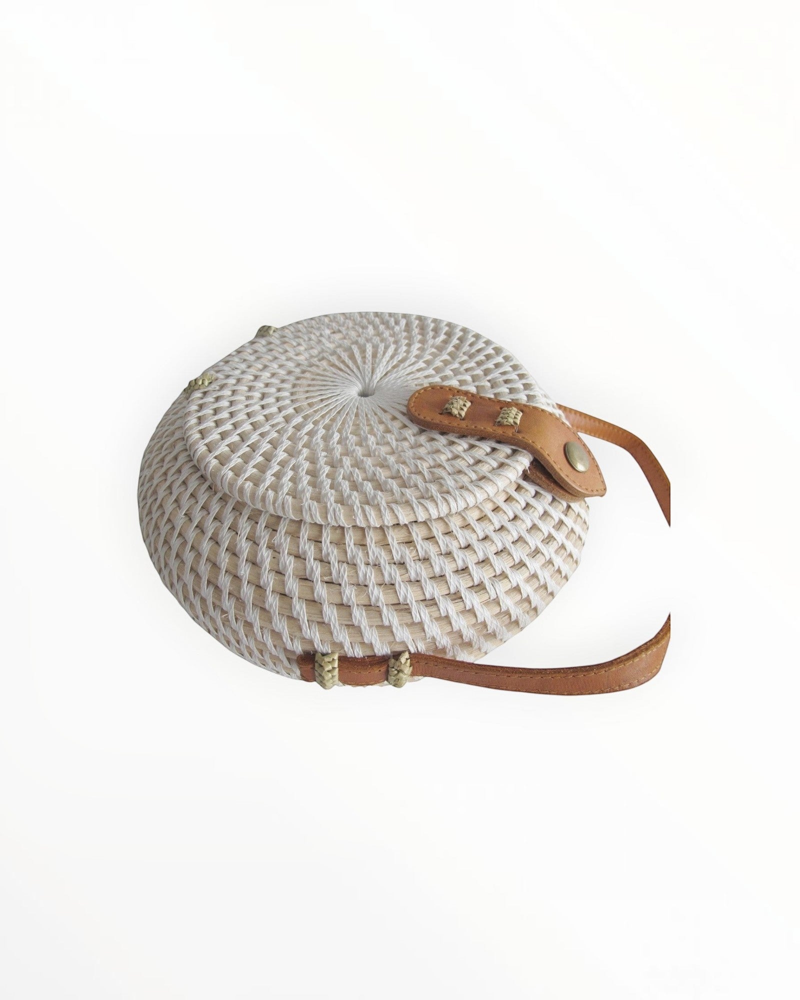 Sac Bali Rond Plat en Rotin Naturel Schu'zz