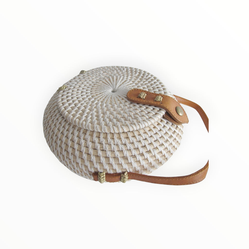 Sac Bali Rond Plat en Rotin Naturel Schu'zz