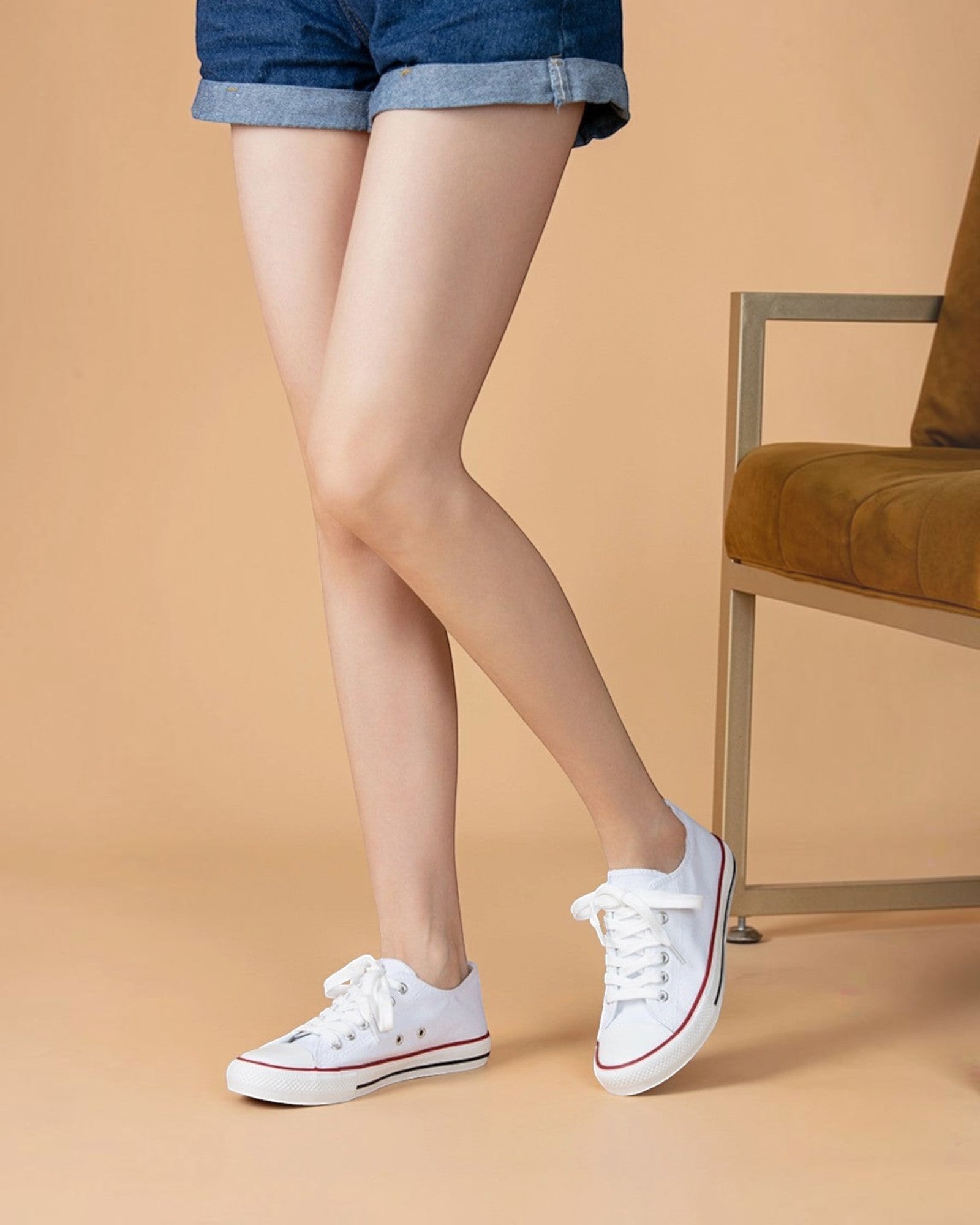 Tennis Basse à Lacets Semelle Blanche LADY GLORY
