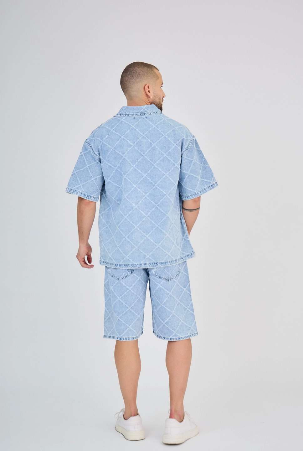 Ensemble Jeans Bleu Carreaux