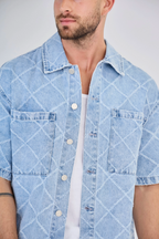 Ensemble Jeans Bleu Carreaux
