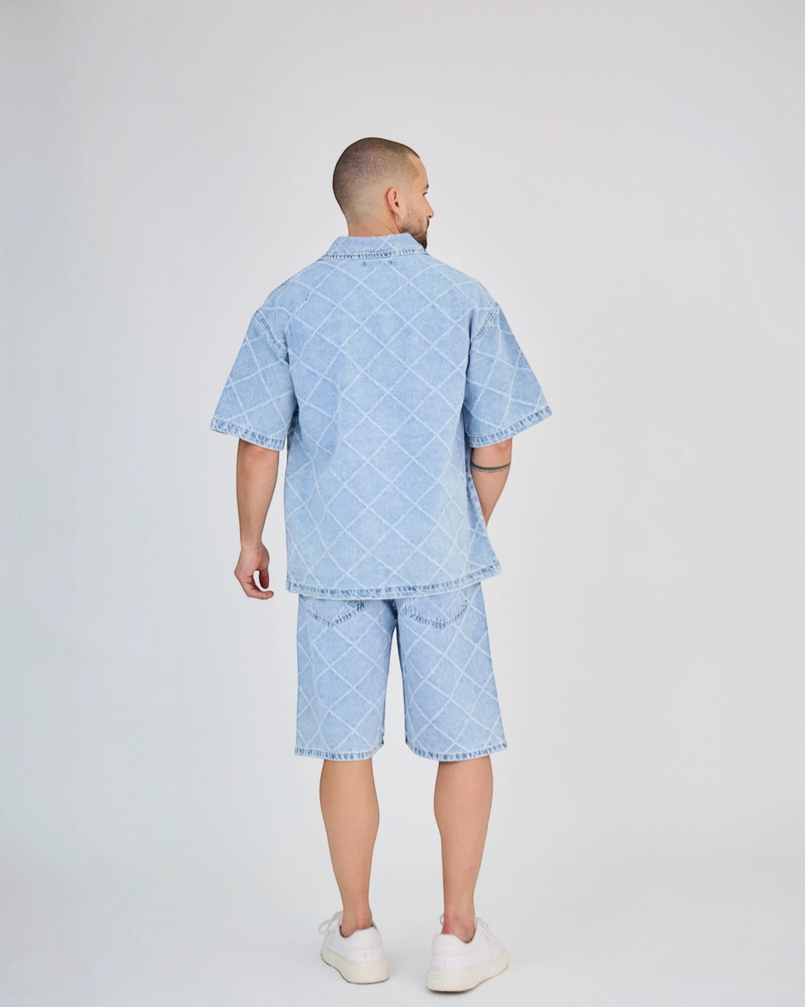 Ensemble Jeans Bleu Carreaux