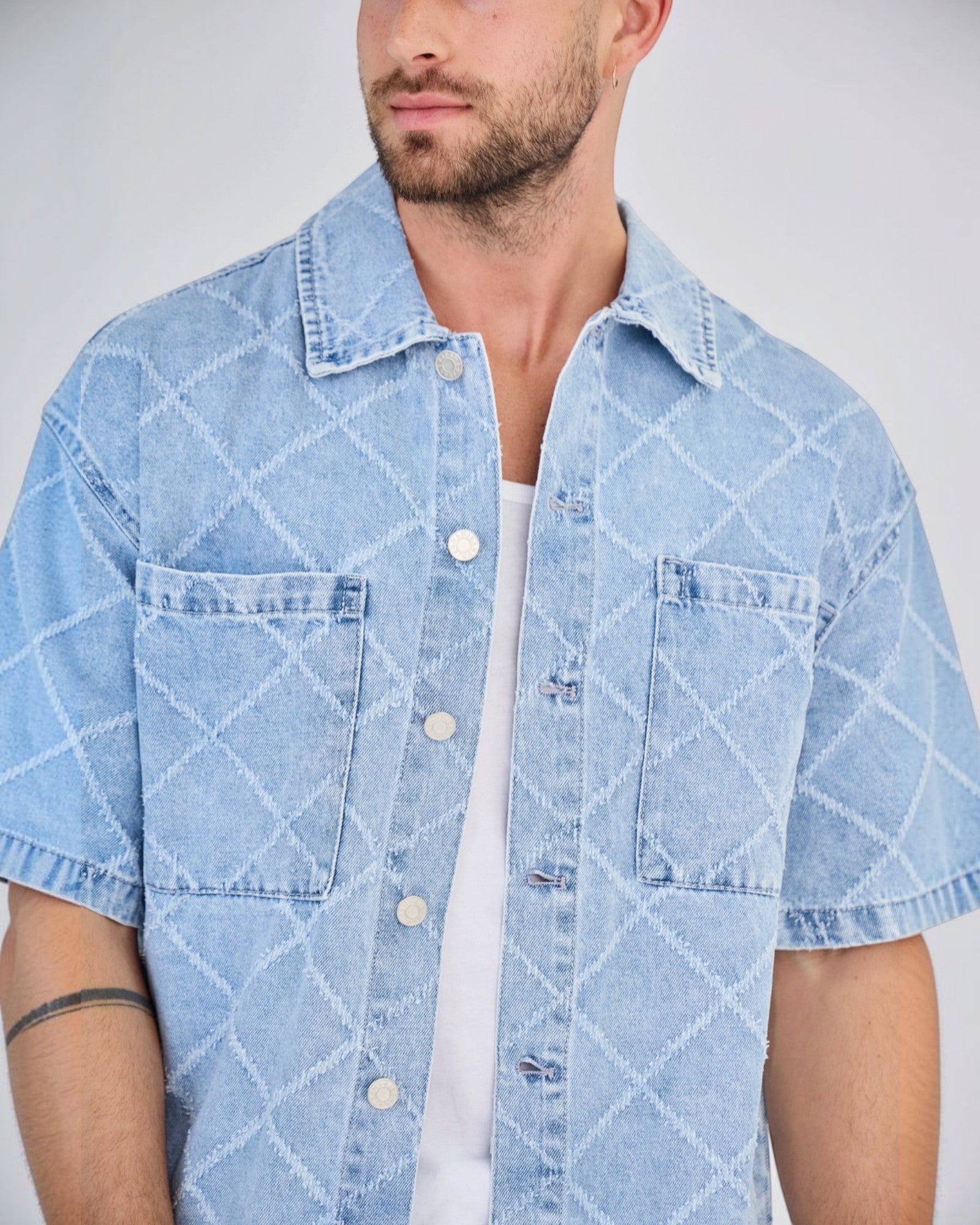 Ensemble Jeans Bleu Carreaux
