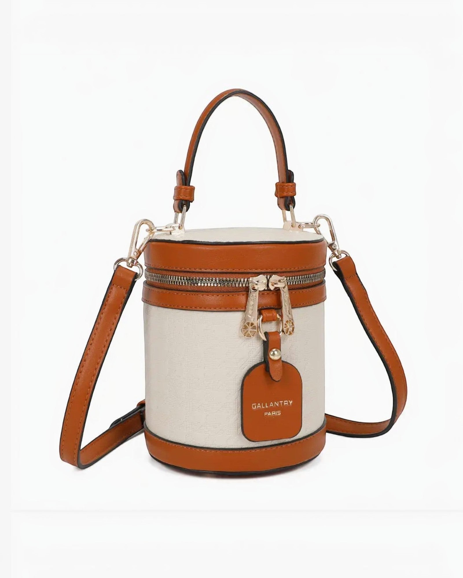 Sac seau cylindrique en cuir pour femme