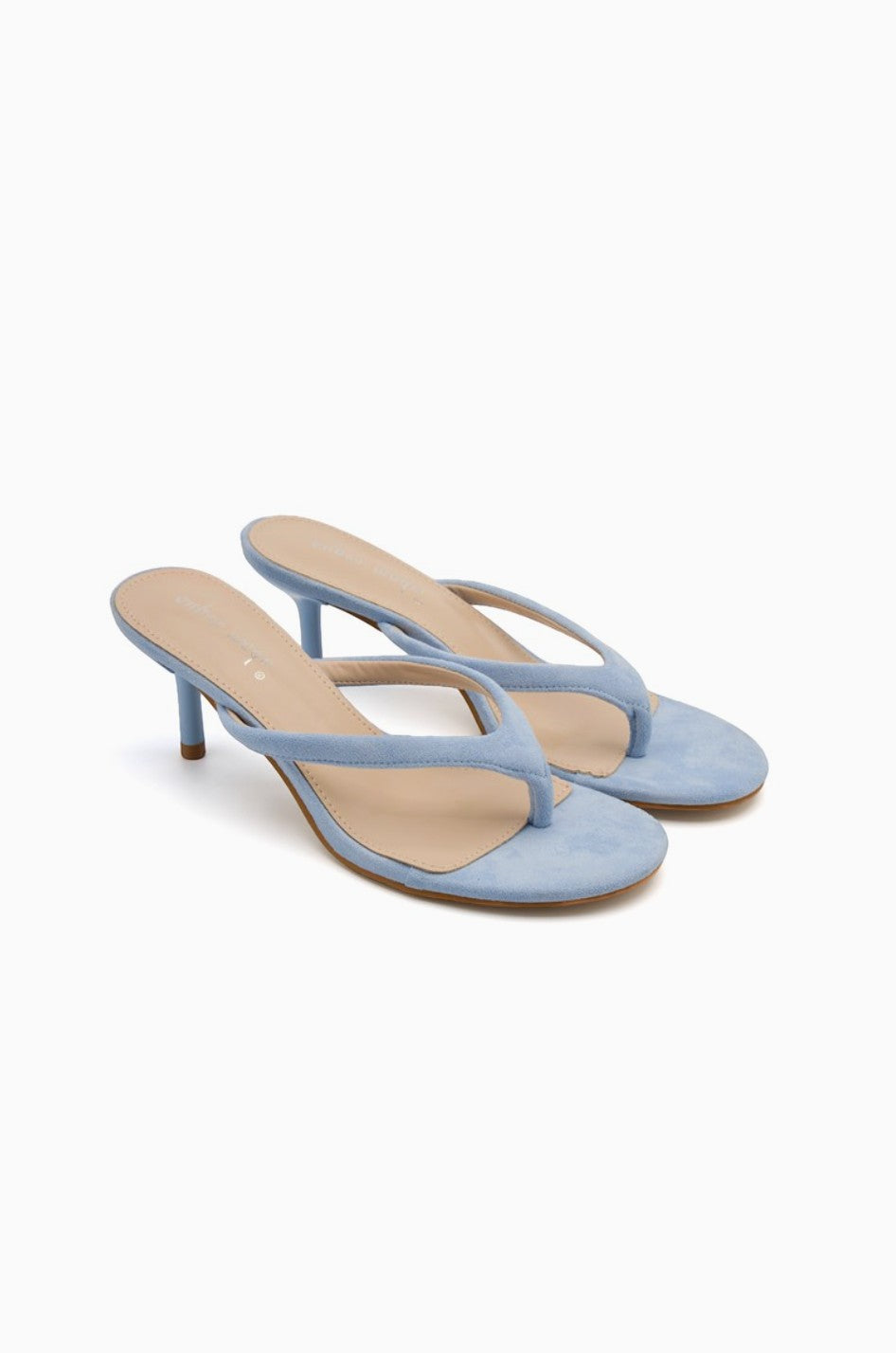 Tongs talon aiguille bout rond daim BELLE WOMEN