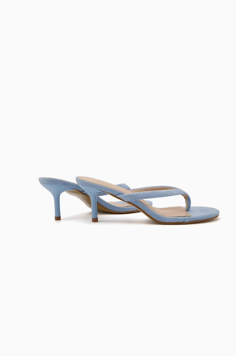 Tongs talon aiguille bout rond daim BELLE WOMEN