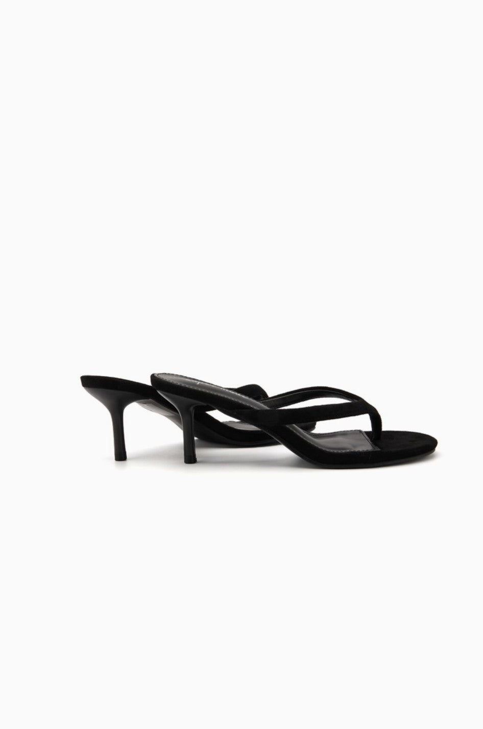 Tongs talon aiguille bout rond daim BELLE WOMEN