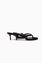 Tongs talon aiguille bout rond daim BELLE WOMEN