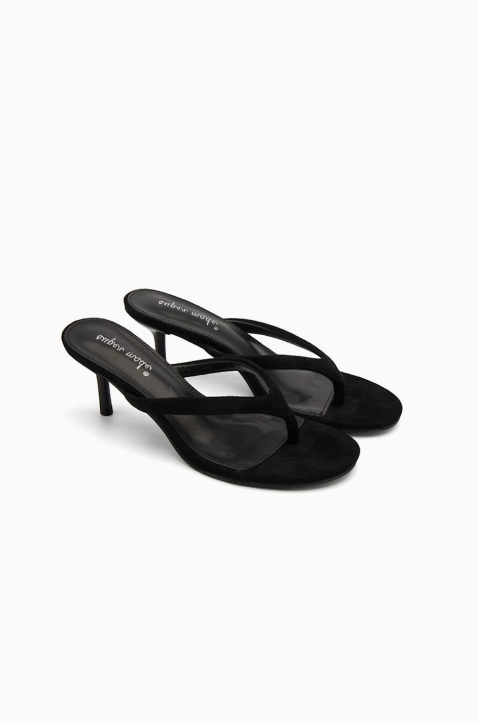 Tongs talon aiguille bout rond daim BELLE WOMEN