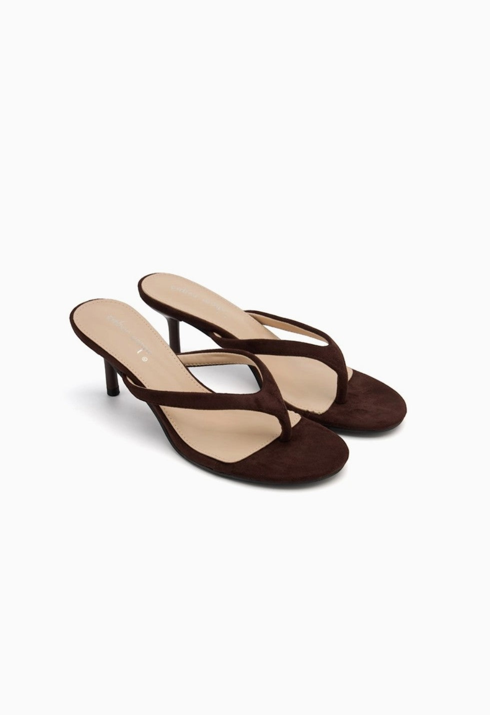 Tongs talon aiguille bout rond daim BELLE WOMEN