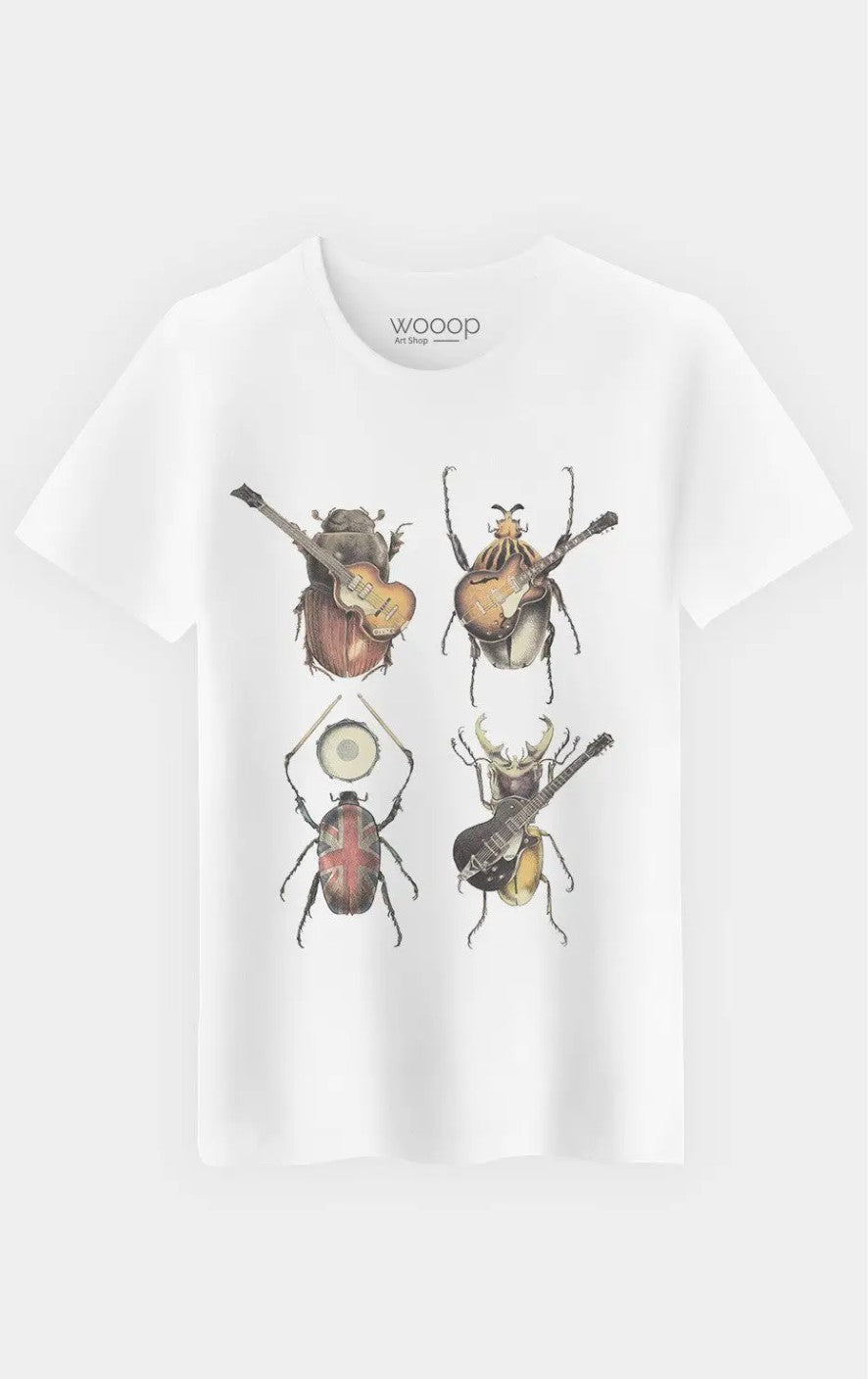 T-shirt Blanc Homme Beetles WOOOP